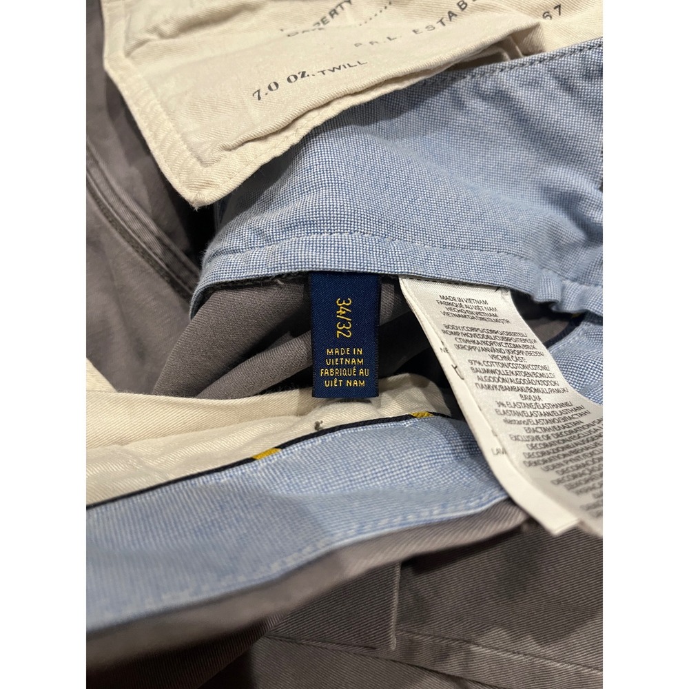 Polo Ralph Lauren Mens Stretch Straight Fit Chino Pants Gray 36x32 Cotton Twill - Picture 6 of 10